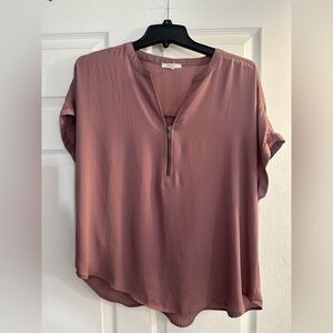 Maurices Dusty Rose Zip-Front Top